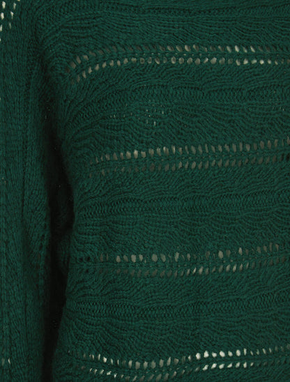 Pull dolman ajouré - Vert - 3