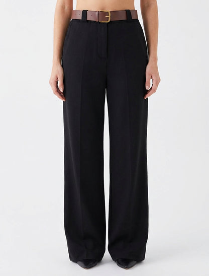 Pantalón elástico de corte amplio - Negro