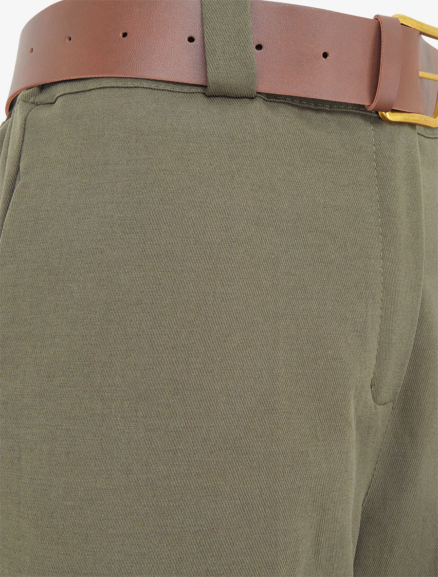 Pantalon élastiqué coupe ample - Kaki - 3