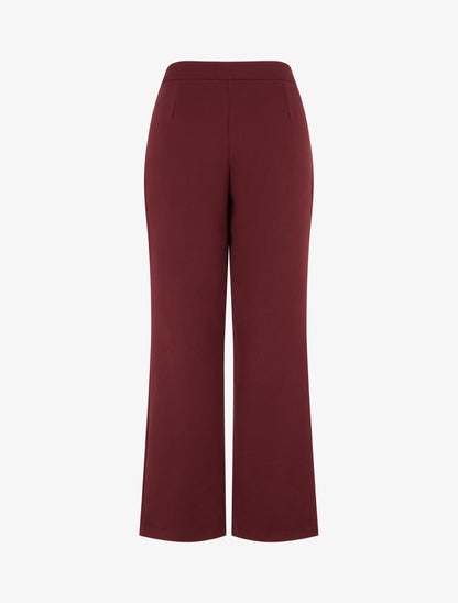 Pantalon uni à fermeture sur les côtés - Bordeaux - 2