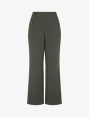 Pantalon uni à fermeture sur les côtés - Kaki - 1