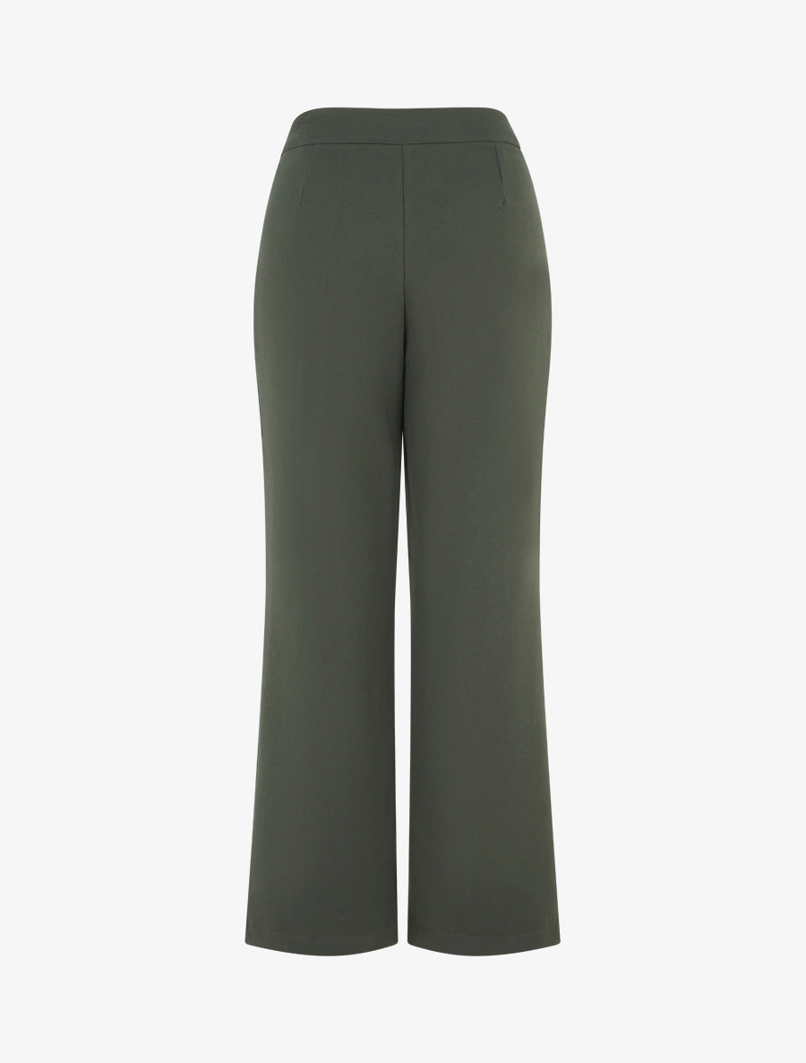 Pantalon uni à fermeture sur les côtés - Kaki - 2