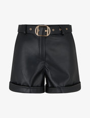 Short en simili à revers - Noir - 1
