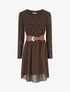 Robe évasée à buste en dentelle - Marron - 1