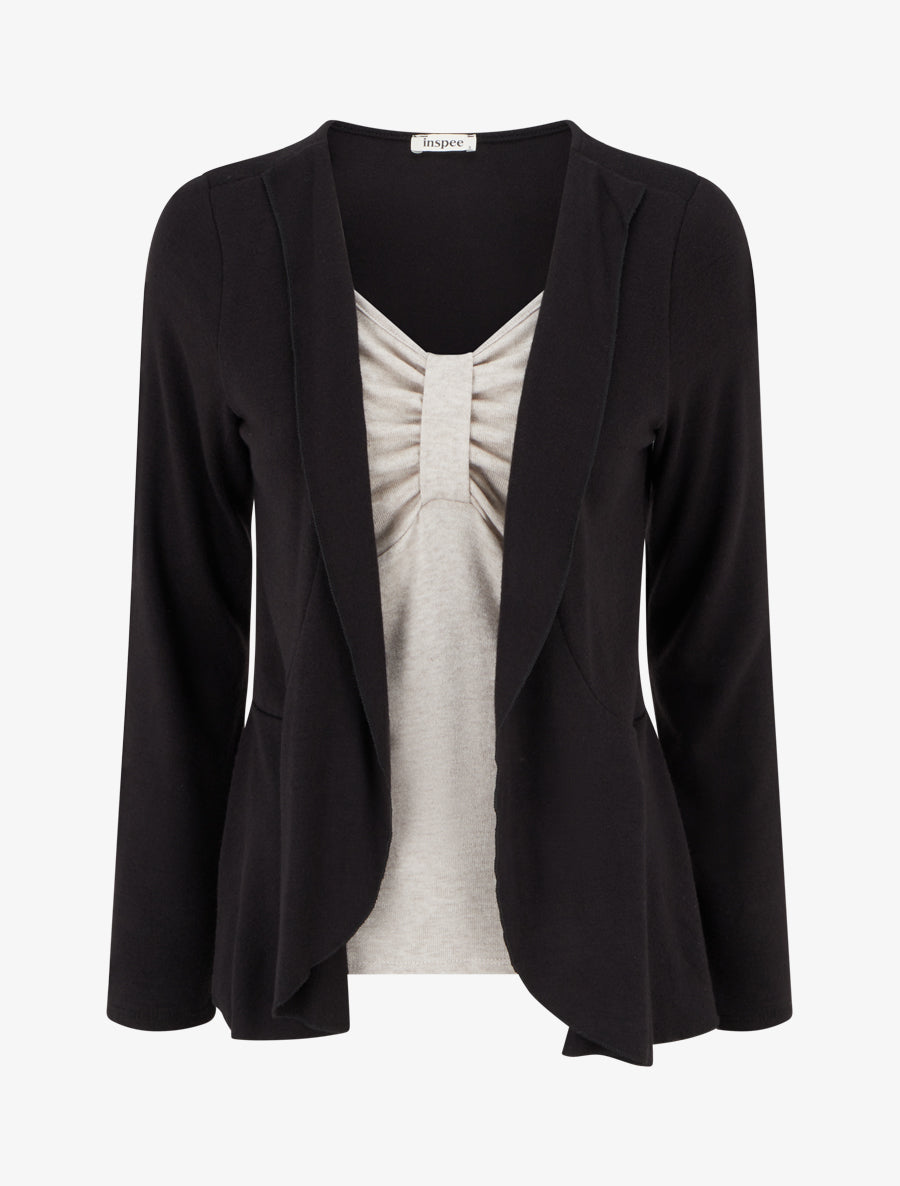 Pull style gilet en trompe l&