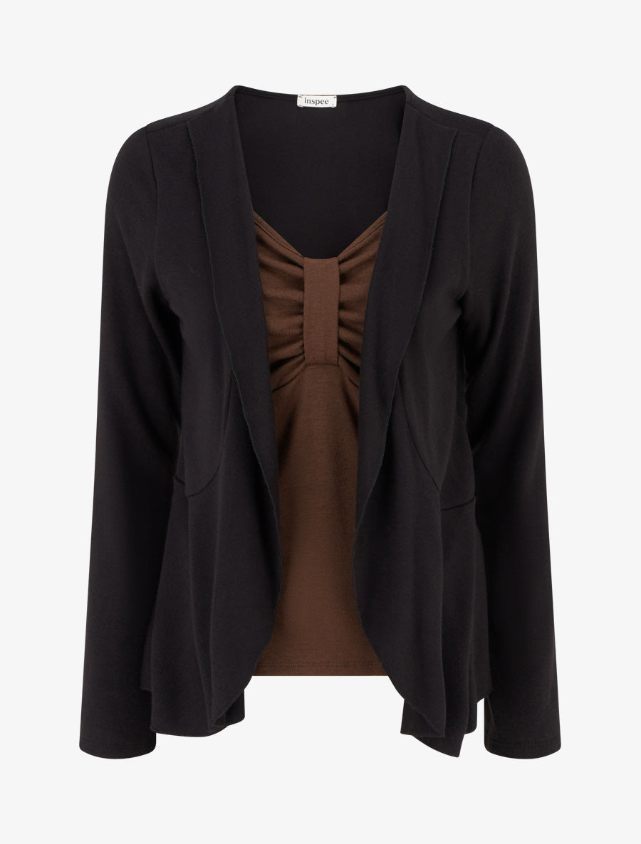 Pull style gilet en trompe l&