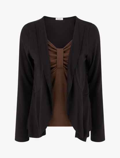 Pull style gilet en trompe l&