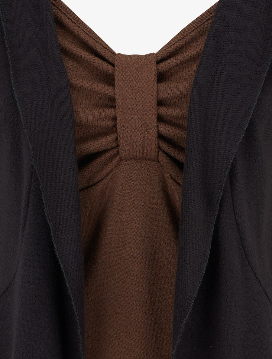 Pull style gilet en trompe l&