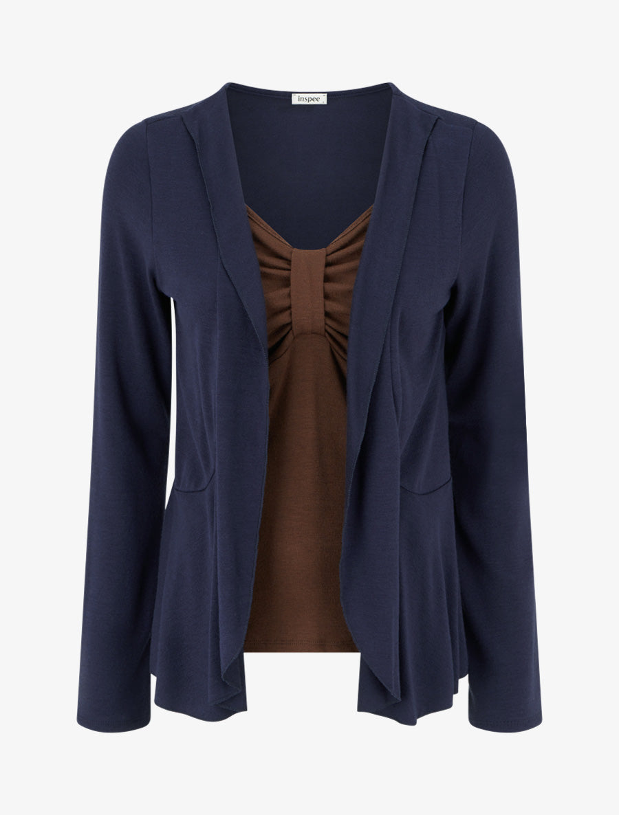 Pull style gilet en trompe l&