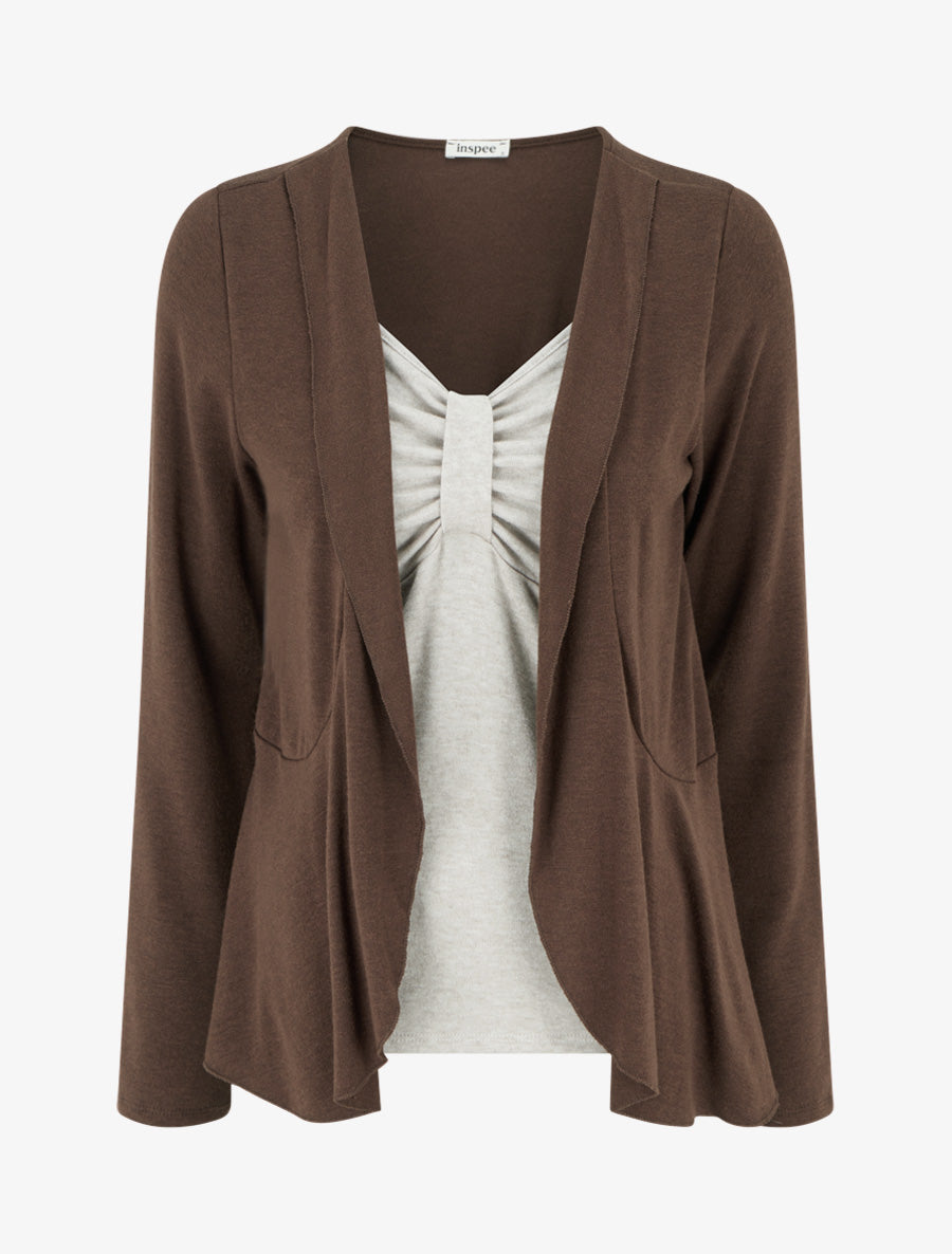Pull style gilet en trompe l&