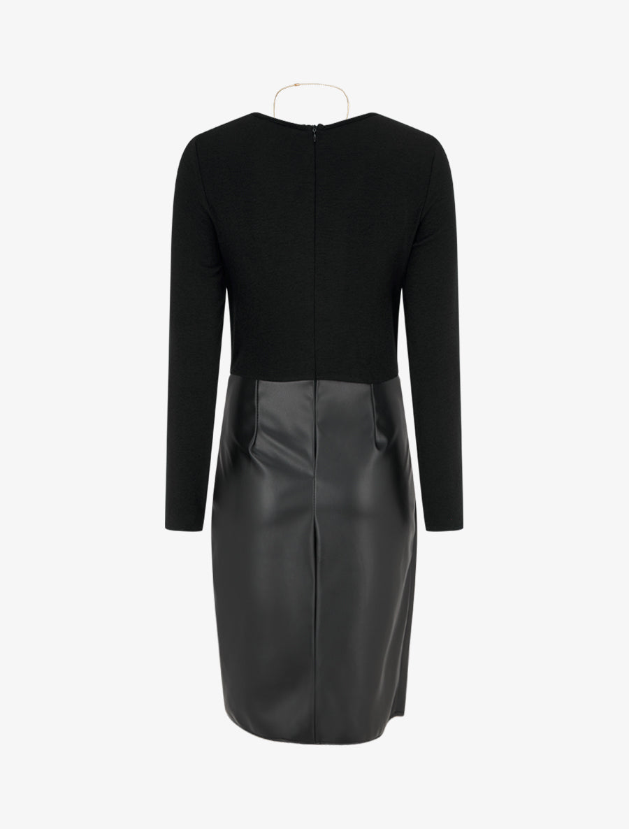 Robe portefeuille bimatière - Noir - 2