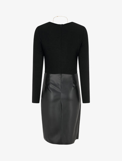 Robe portefeuille bimatière - Noir - 2