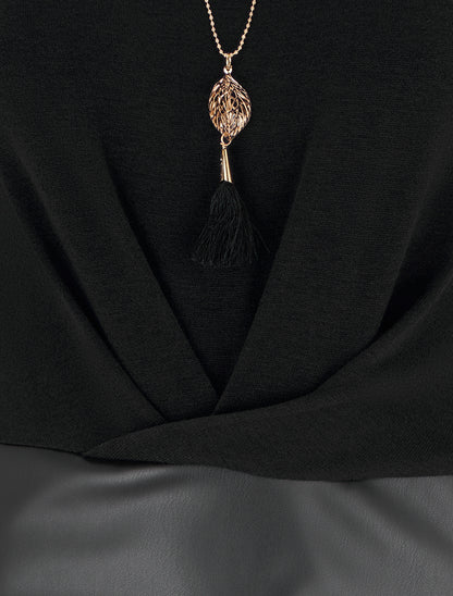 Robe portefeuille bimatière - Noir - 3