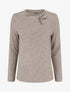 Pull côtelé à col rond torsadé - Taupe - 1