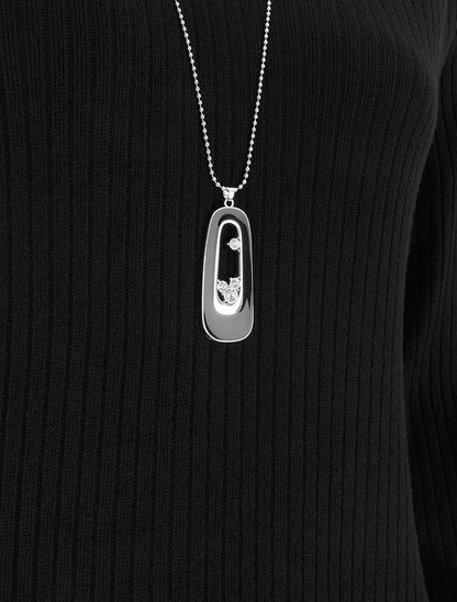 Pull côtelé à col V à dentelle - Noir - 3