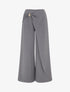 Pantalon ample à pan et bijou métallique - Gris - 1