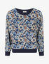 Blouse imprimé rétro à détail irisé - Marine - 1