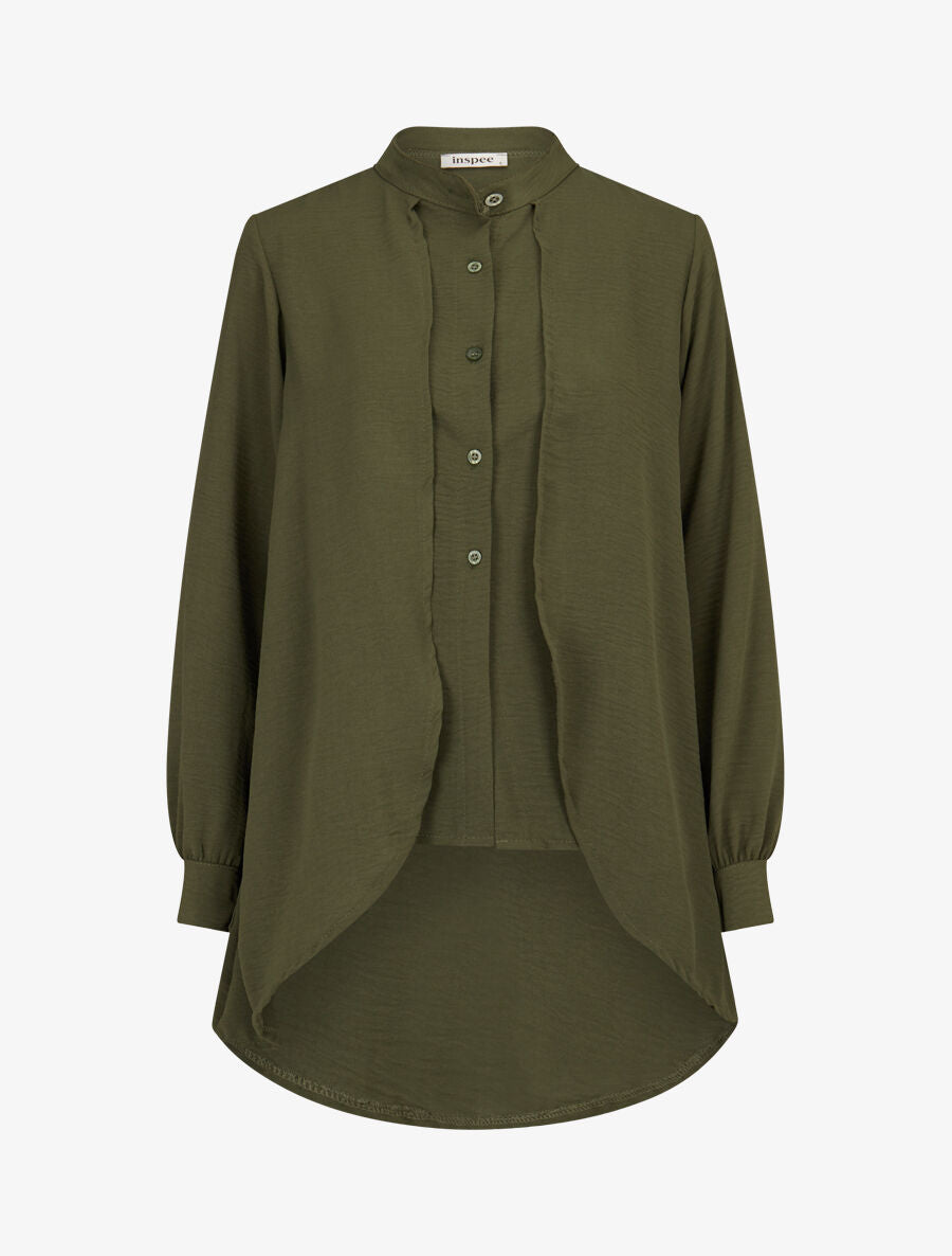 Chemise à double pans - Kaki - 1