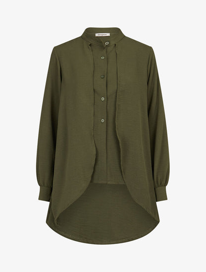 Chemise à double pans - Kaki - 1