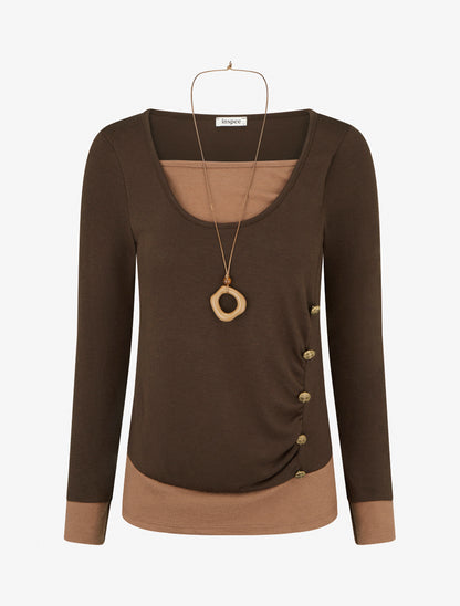 Pull fin bicolore effet trompe l&