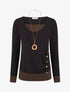 Pull fin bicolore effet trompe l&