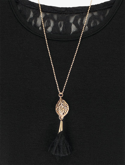 Pull fin à bords en dentelle et zip décoratif - Noir - 3
