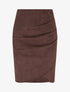 Jupe style portefeuille en suédine - Marron - 1