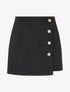Jupe-short en suédine style portefeuille - Noir - 1
