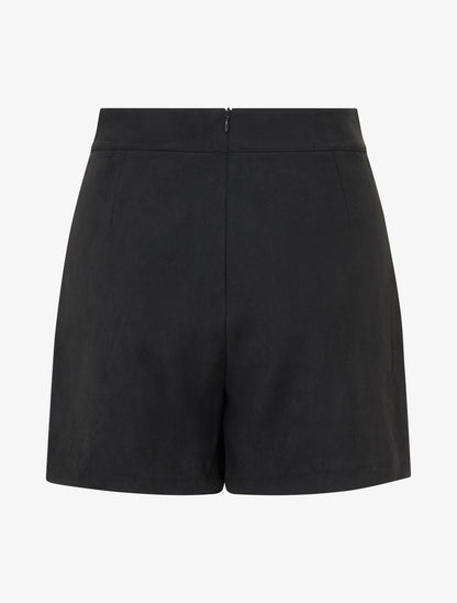Jupe-short en suédine style portefeuille - Noir - 2