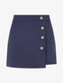 Jupe-short en suédine style portefeuille - Marine - 1