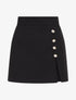 Jupe-short fendue à boutons décoratifs - Noir - 1