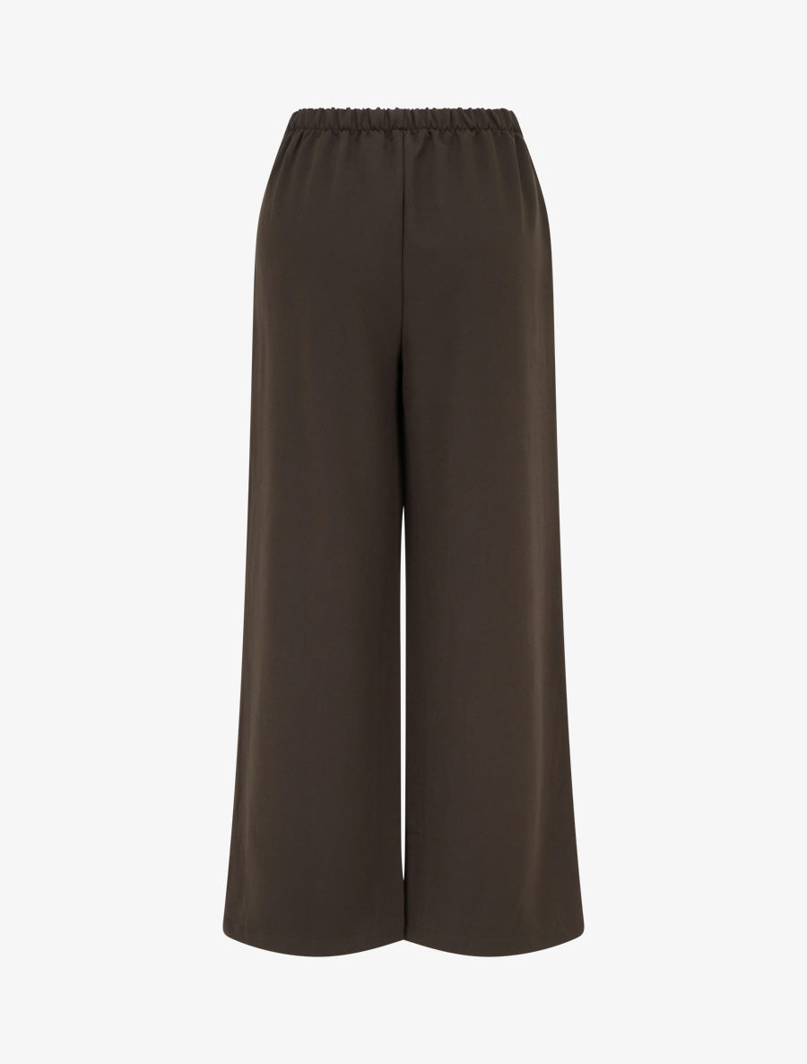 Pantalon taille haute à boutons et chaîne - Marron - 2