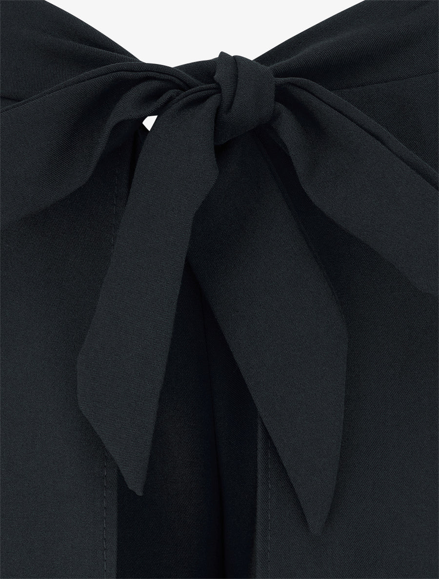 Pantalon à pans taille haute coupe ample - Noir - 3