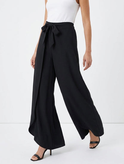Pantalón de paneles de talle alto corte amplio - Negro