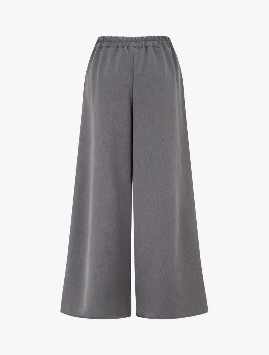Pantalon à pans taille haute coupe ample - Gris - 2