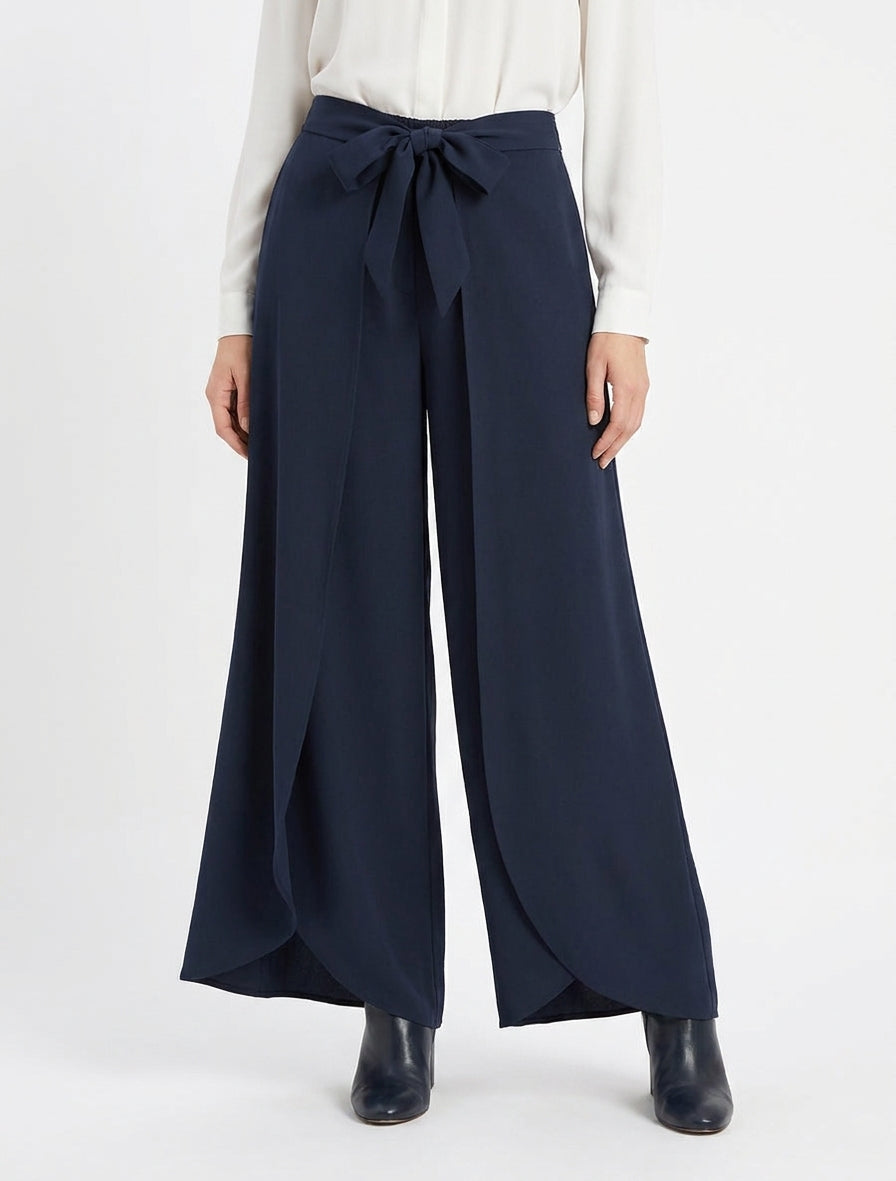Pantalón de paneles de talle alto corte amplio - Marine