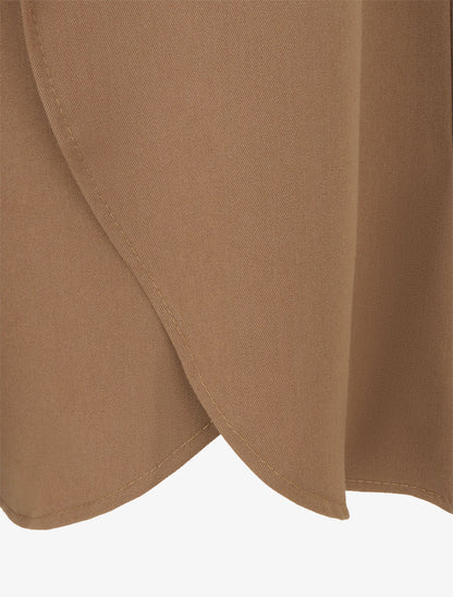 Pantalon à pans taille haute coupe ample - Camel - 3