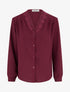 Blouse droite à col V en dentelle - Lie de vin - 1