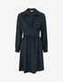 Robe chemise à pan à nouer - Marine - 1