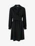 Robe chemise à pan à nouer - Noir - 1