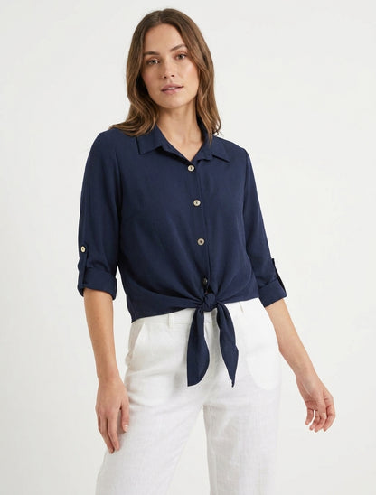 Camisa lisa para atar - Marine