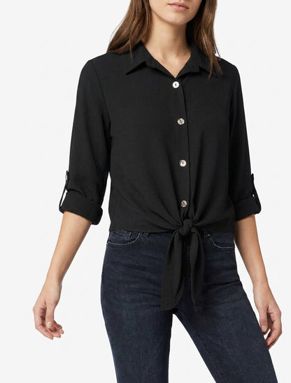 Camisa lisa para atar - Negro