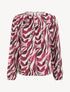 Blouse imprimé abstrait à col rond - Prune - 1