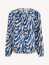 Blouse imprimé abstrait à col rond - Marine - 1