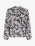 Blouse imprimé fantaisie coupe boule - Noir - 1