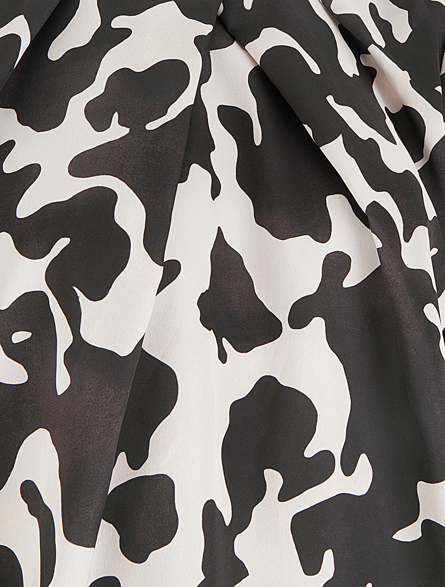 Blouse satiné imprimé vache - Chocolat - 3