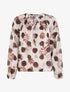 Blouse en voile imprimé floral coupe boule - Marron - 1