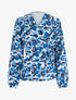 Blouse style portefeuille imprimée à col cache-coeur - Bleu - 1