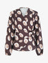 Blouse style portefeuille imprimé fantaisie - Marron - 1