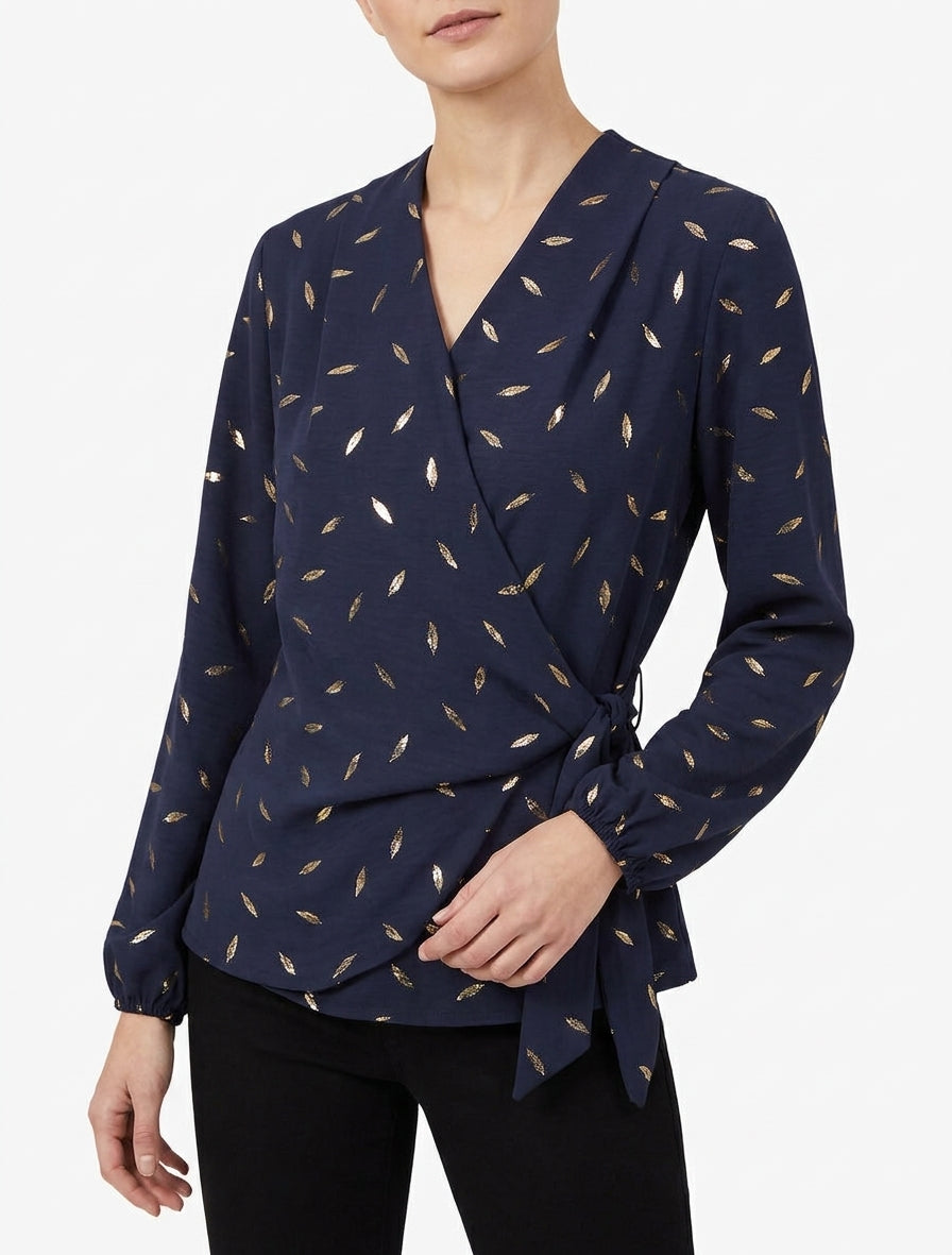 Top estilo cartera con plumas irisadas - Marine